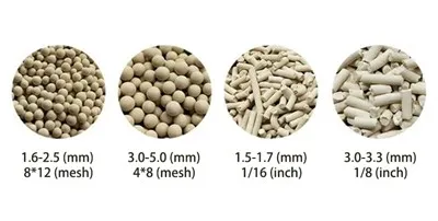 Peneira molecular 13X para secagem profunda de gases industriais em geral.