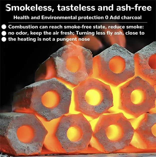 CARVÃO DE MADEIRA Carvão de aquecimento doméstico sem fumaça Carvão de mecanismo de frutas de alta temperatura